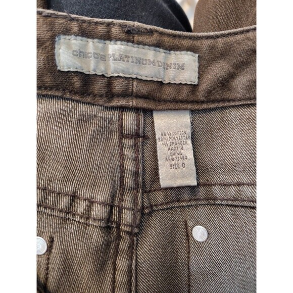 Chico's Platinum Denim Brown Capri Jeans Straight Leg Mid-rise Size S/4 Women's - Picture 3 of 9